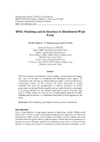 DFIG Modeling and Its Interface to Distributed Wind Farm
