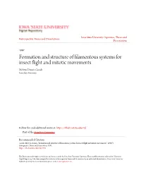 Formation and Structure of Filamentous Systems for Insect Flight and Mitotic Movements Melvyn Dennis Goode Iowa State University