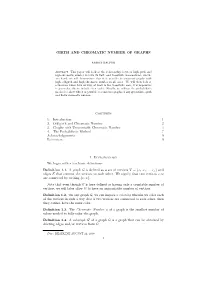 GIRTH and CHROMATIC NUMBER of GRAPHS Contents 1