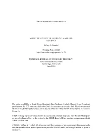 Monetary Policy in Emerging Markets: a Survey