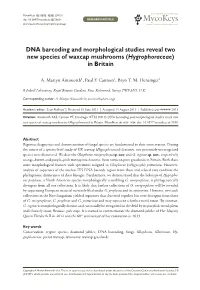 Mycokeys @: @@–@@DNA (2013) Barcoding and Morphological Studies Reveal Two New Species
