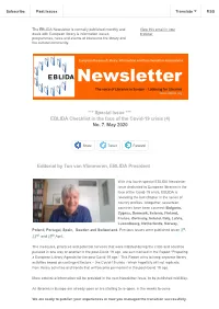 *** Special Issue *** EBLIDA Checklist in the Face of the Covid-19 Crisis (4) No