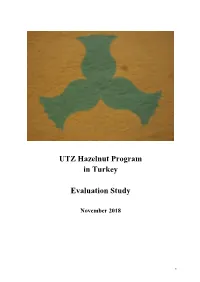 UTZ Hazelnut Program in Turkey Evaluation Study