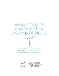 An Injection of Reason: Critical Analysis of Bill C-2 (Q&A)