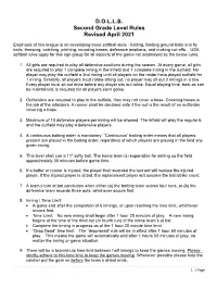 D.O.L.L.S. Second Grade Level Rules Revised April 2021