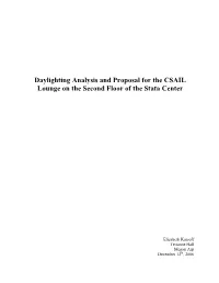 Daylighting Analysis and Proposal for the CSAIL Lounge on the Second Floor of the Stata Center