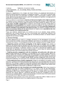 Environment Template (REF5) GOLDSMITHS – Art & Design