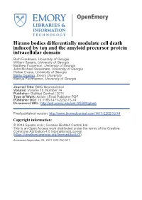 Hirano Bodies Differentially Modulate Cell Death