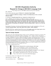 ISO 639-3 Code Split Request Template