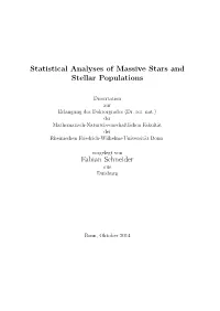 Statistical Analyses of Massive Stars and Stellar Populations
