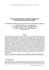 Technology Enhanced Learning Assisted by Free and Open Source Software
