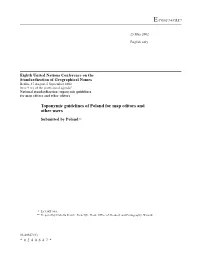 Toponymic Guidelines of Poland for Map Editors and Other Users