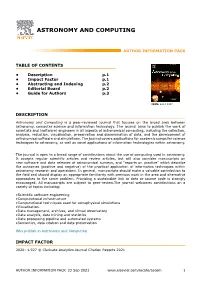 Astronomy and Computing