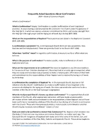 Confirmation Faqs