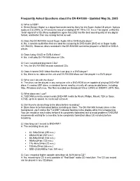 Frequently Asked Questions About the DVRA1000 • Updated May 26, 2005