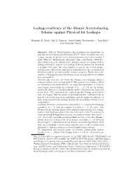 Leakage-Resilience of the Shamir Secret-Sharing Scheme Against Physical-Bit Leakages
