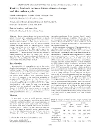 Positive Feedback Between Future Climate Change and the Carbon Cycle