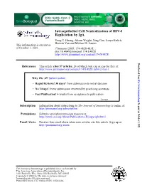 Replication by Iga Intraepithelial Cell Neutralization of HIV-1