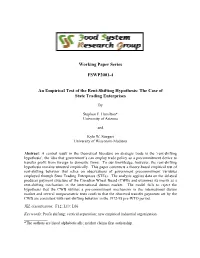 An Empirical Test of the Rent-Shifting Hypothesis: the Case of State Trading Enterprises
