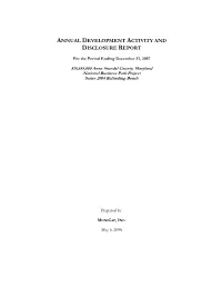 Annual Development Activity and Disclosure Report