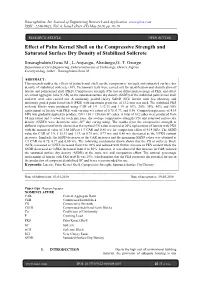 Effect of Palm Kernel Shell on the Compressive Strength and Saturated Surface Dry Density of Stabilized Soilcrete