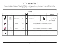 Hello & Goodbye