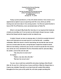 Homily for the Second Sunday in Ordinary Time Cycle C on the Occasion on the Announcement of the First Padre Pio Festival at St