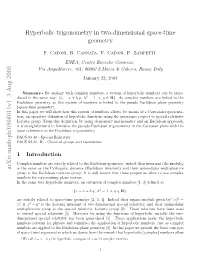 Hyperbolic Trigonometry in Two-Dimensional Space-Time Geometry