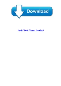 [Open-Pdf] Apple Classic Manual Apple Classic Manual