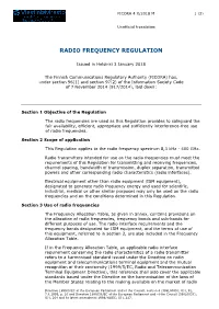 Radio Frequency Regulation