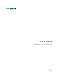 Websense Content Gateway Online Help Version