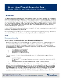 2020 Mercer Island Online Open House Response and Comments