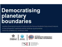Democratising Planetary Boundaries