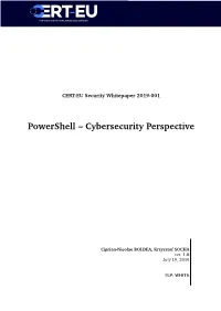 Powershell – Cybersecurity Perspective
