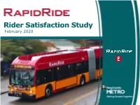 Rapidride E Line Customer Satisfaction Report