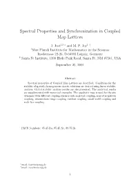 Spectral Properties and Synchronization in Coupled Map Lattices