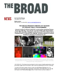 The Broad Presents Winter 2017 Season of Diverse Public Programming