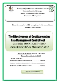 The Effectiveness of Cost Accounting As a Management Control Tool