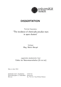 The Incidence of Chemically Peculiar Stars in Open Clusters”