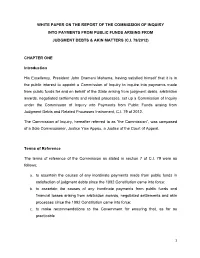 White Paper on the Report of the Commission of Inquiry Into Payments from Public Funds Arising from Judgment Debts & Akin Matters (C.I