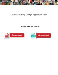 Zenith University College Application Form