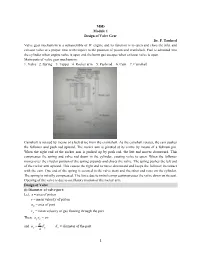 1 MSD Module 1 Design of Valve Gear Dr. F. Tauheed