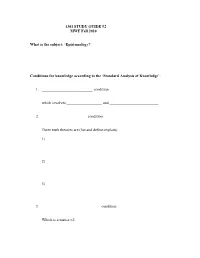 1301 STUDY GUIDE #2 Spring 2006