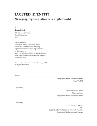 FACETED ID/ENTITY: Managing Representation in a Digital World