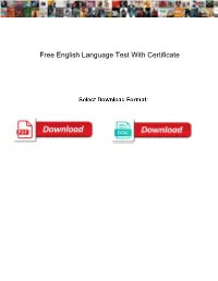 Free English Language Test with Certificate
