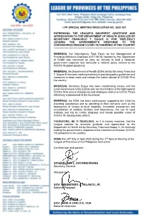 Lpp Special Meeting Resolution No. 2020-007