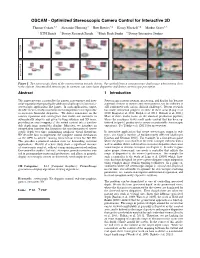OSCAM - Optimized Stereoscopic Camera Control for Interactive 3D
