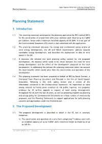 Planning Statement Environmental Statement