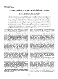 Probing Echoic Memory with Different Voices