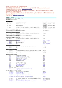 THIS DOCUMENT IS COMPILED by ROBERT JOHANNESSON, Fader